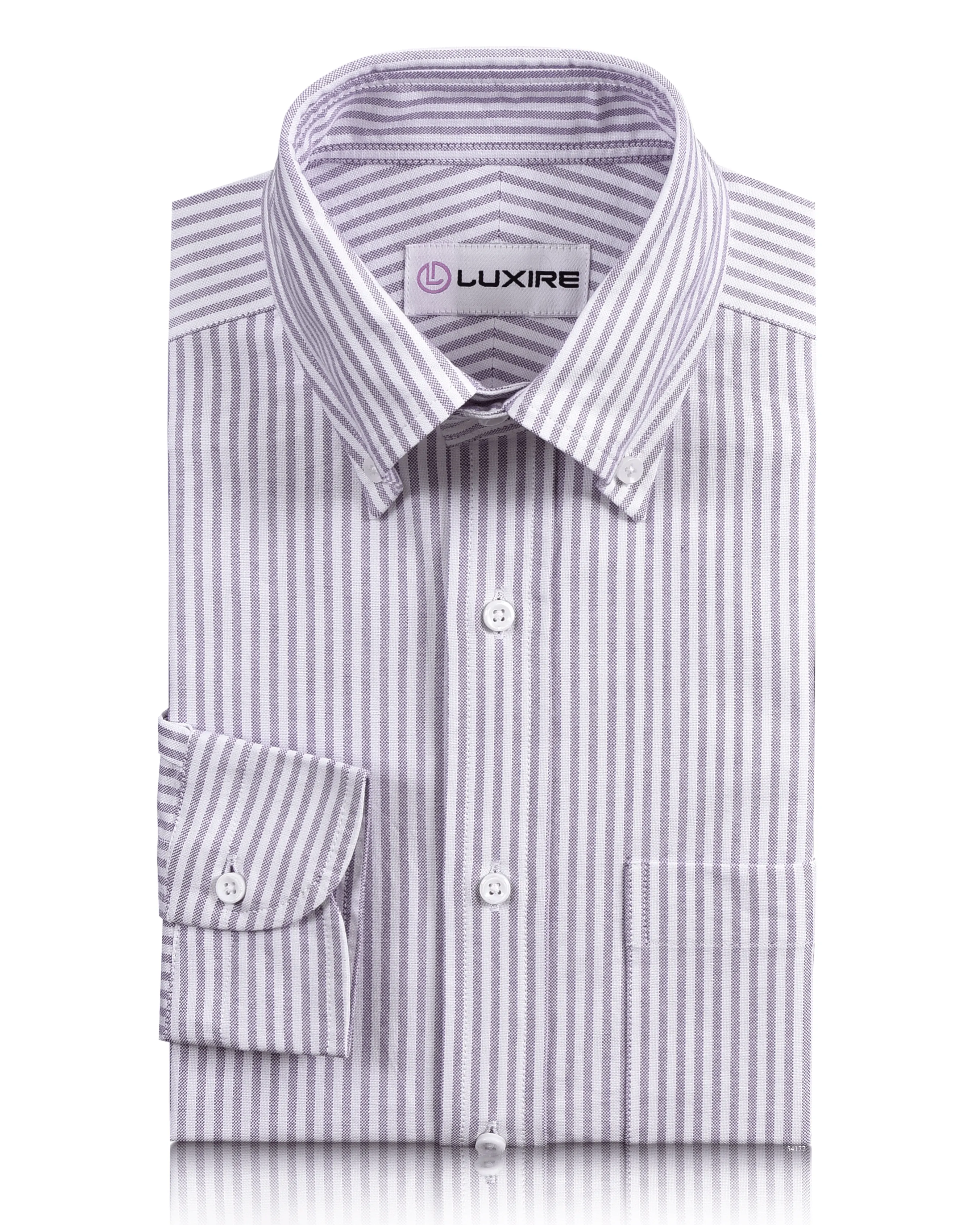 Purple  Dress Stripes Oxford Shirt Soft Comfort