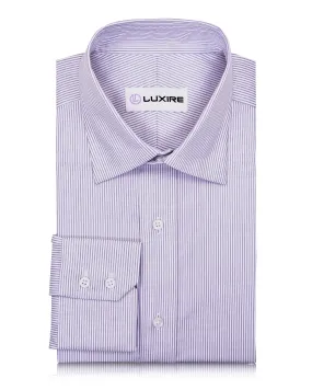Purple Pin Stripes On White Shirt Handcrafted Detail Practical Choice