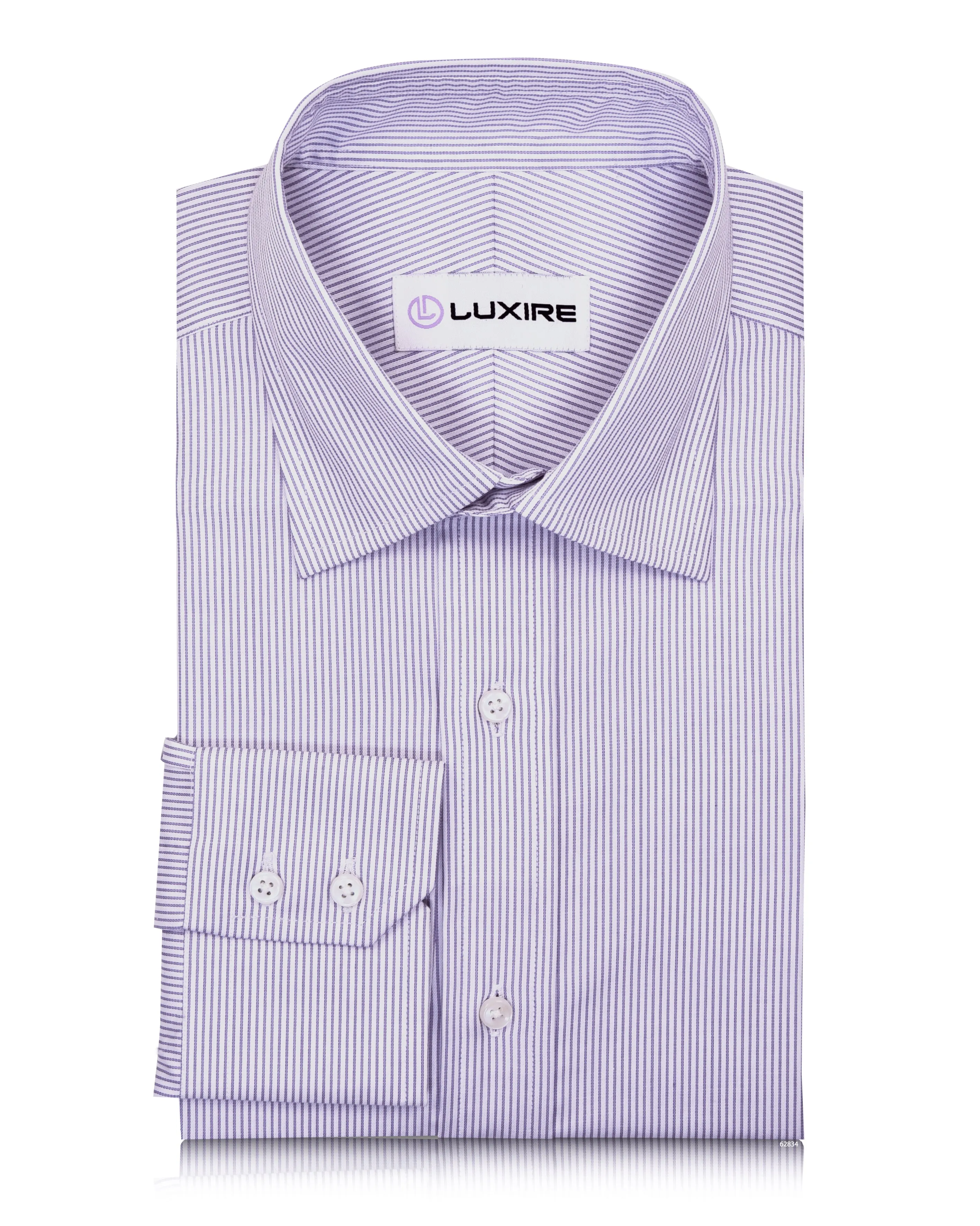 Purple Pin Stripes On White Shirt Handcrafted Detail Practical Choice