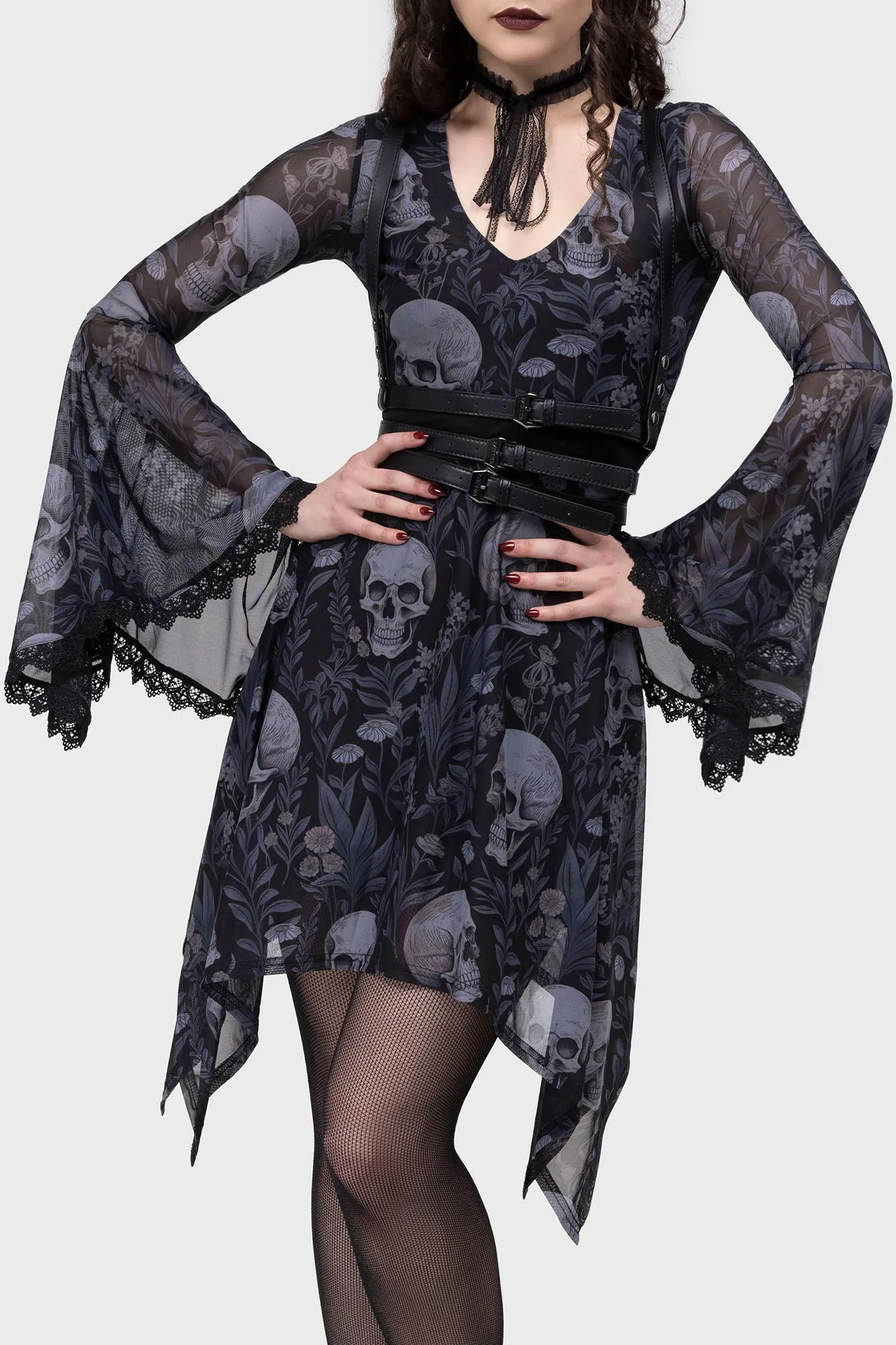 Death's Head Skater Dress Empire Waist vacation look
