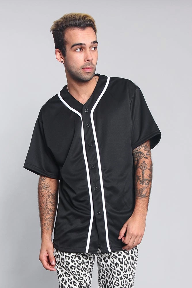 Classic Baseball Jersey Soft Texture FlexibleRibbedTrims