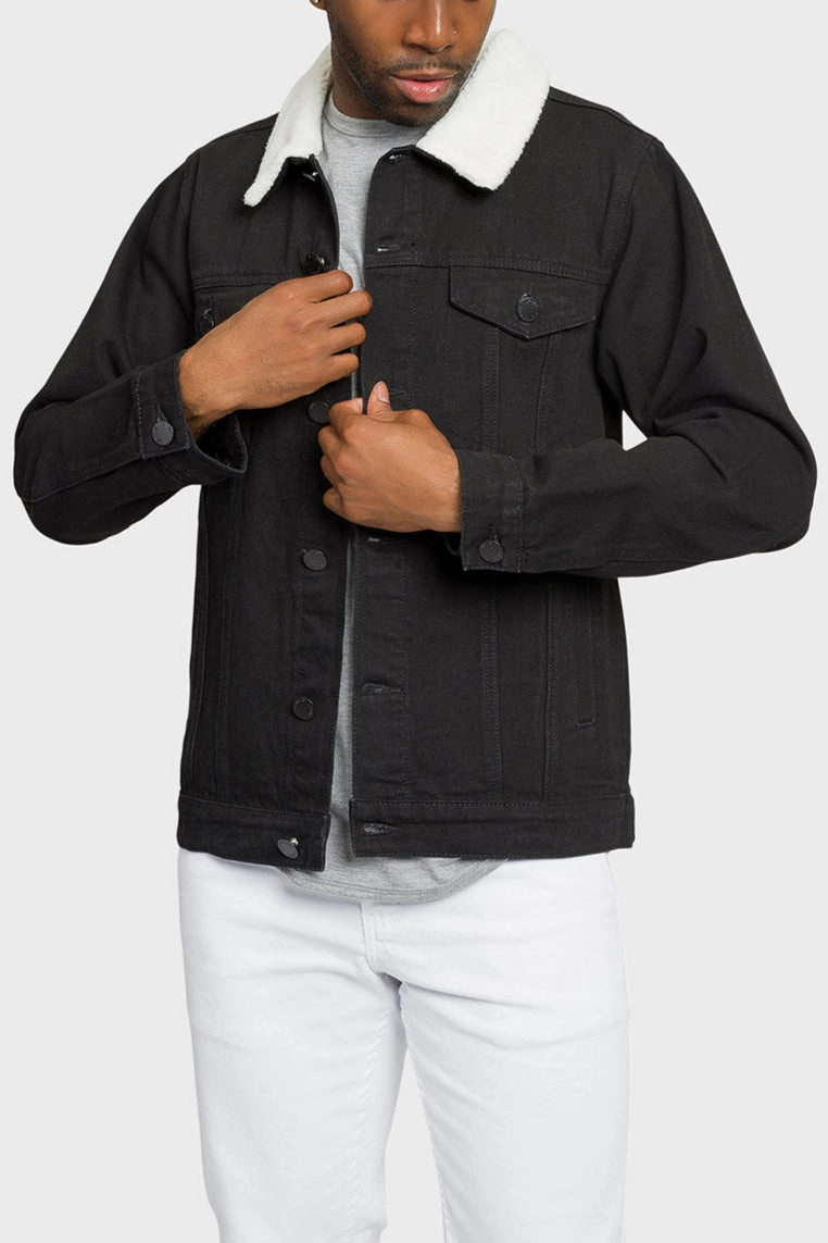 Moisture Managing Liner Distressed Sherpa Denim Jacket