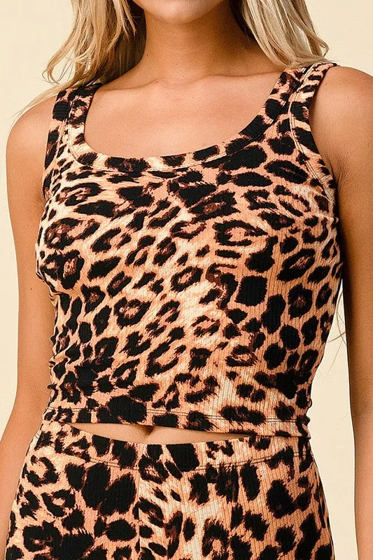 Ultrasoft Inner Lining Breathable mesh Exposure Leopard Cotton Tank