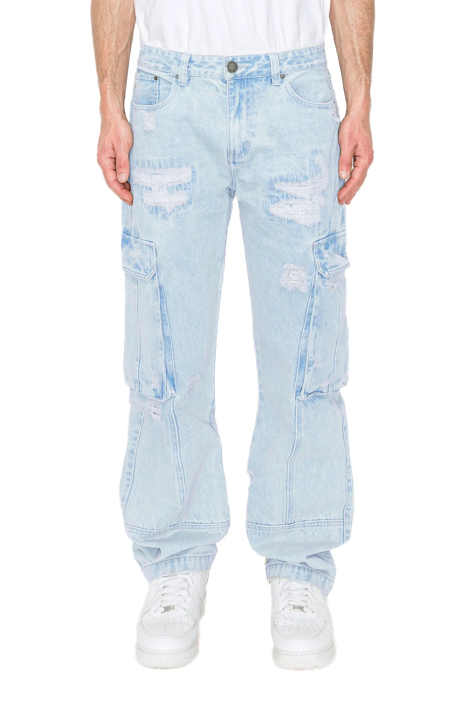 Men's Baggy Fit Cargo Denim Jeans Fit Freedom AntiSlipWaistband