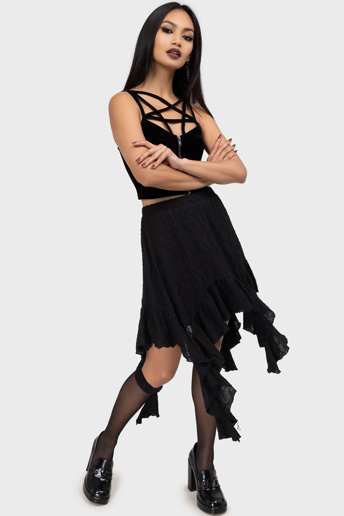 Fold Over Detail Fresh Energy Quiet Meadow Skirt