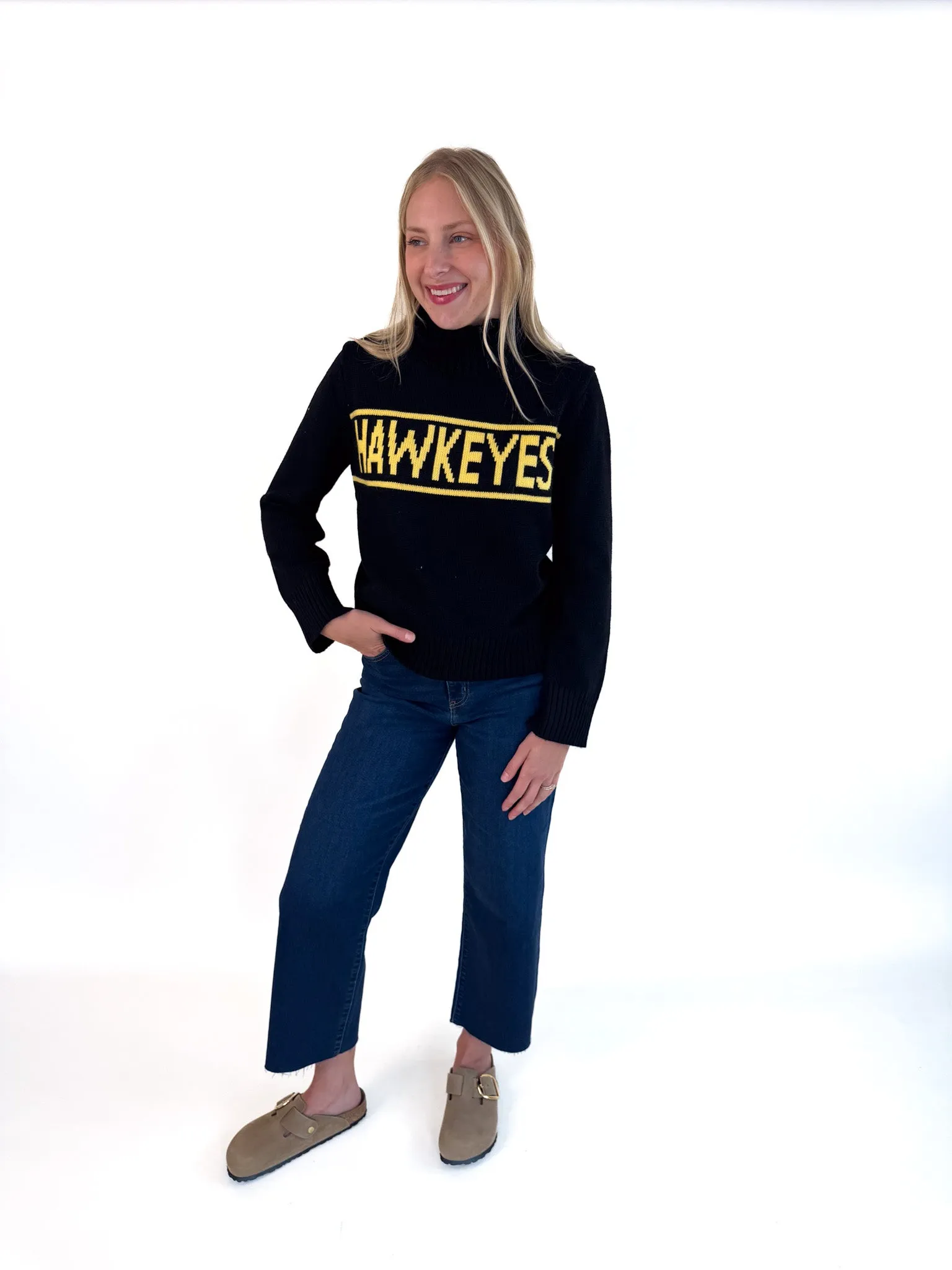 Cold Weather elastic waistband Railway Rolled Turtleneck Sweater