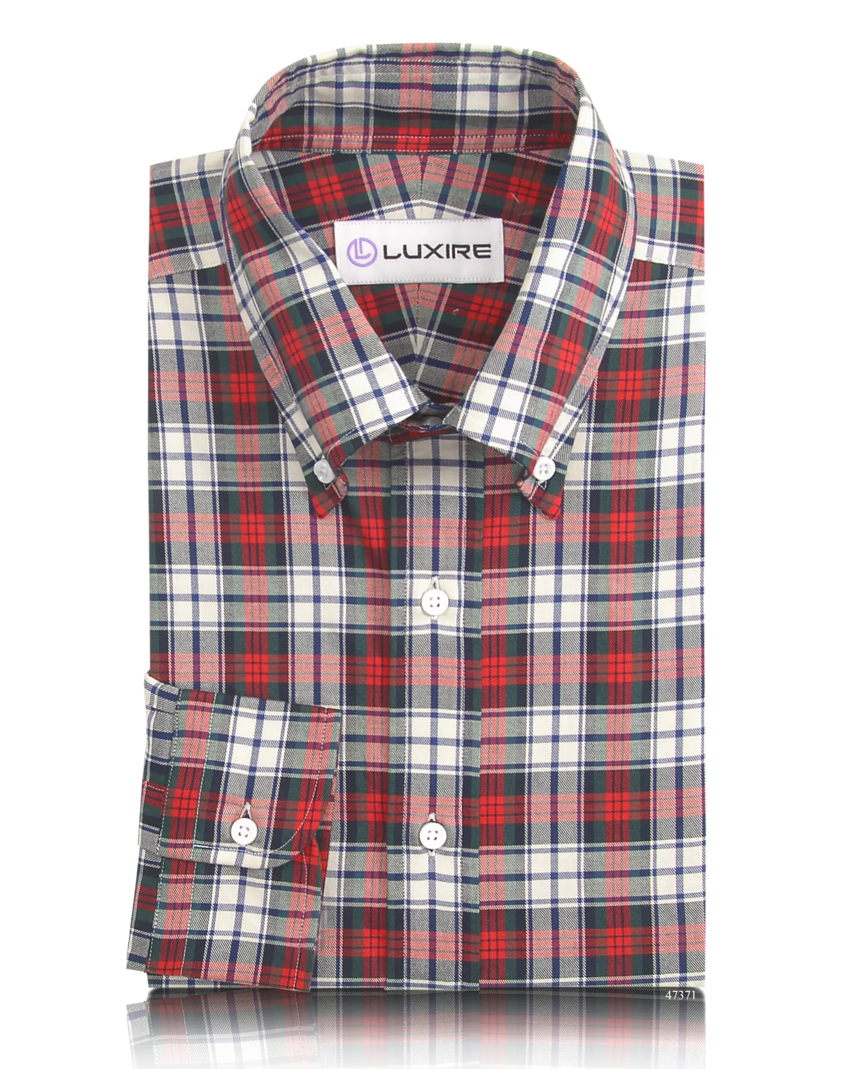 Red Blue Tartan Twill Shirt Plus Size Winter Retreat
