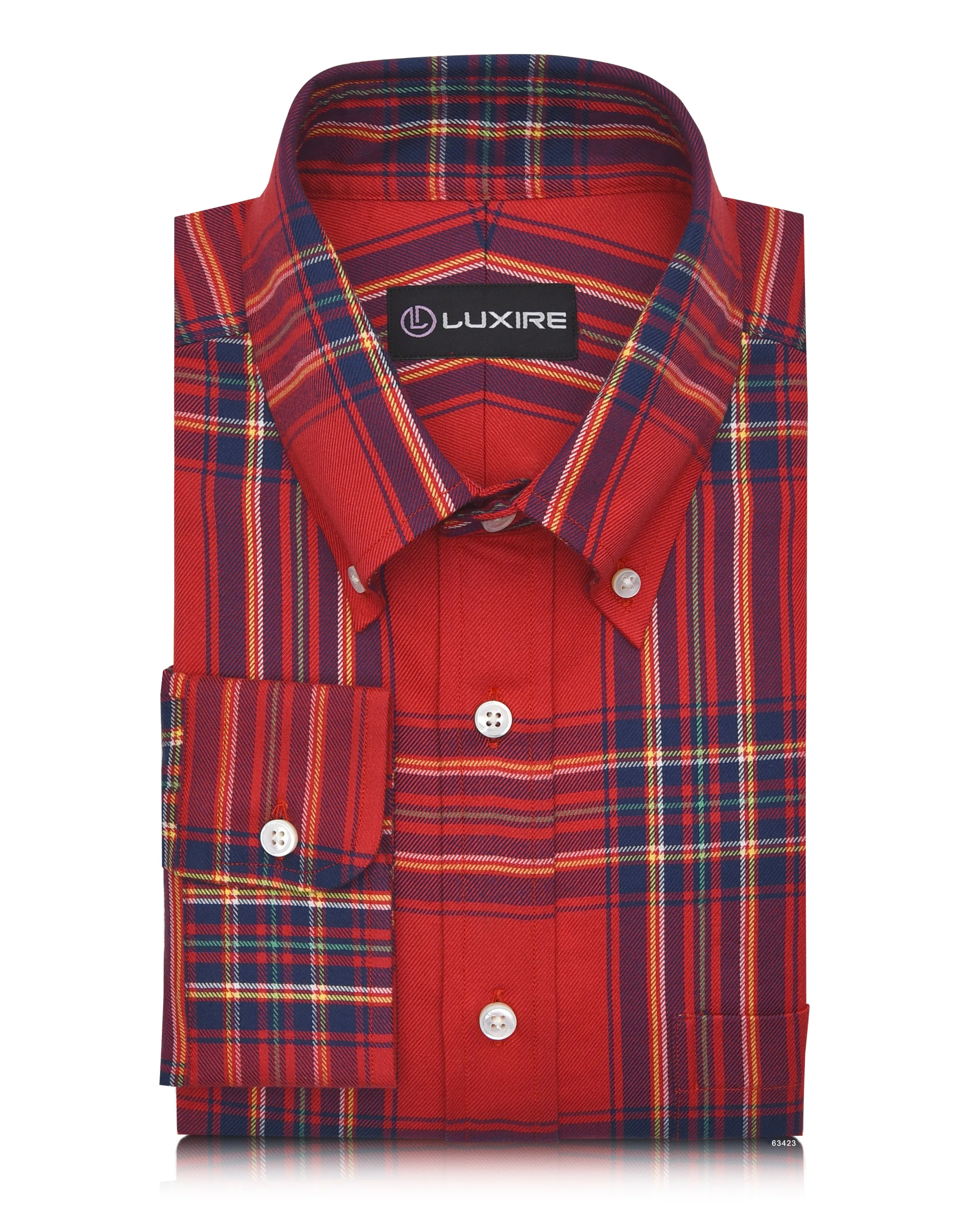 All day wearability Red Navy Blue Tartan Flannel Shirt