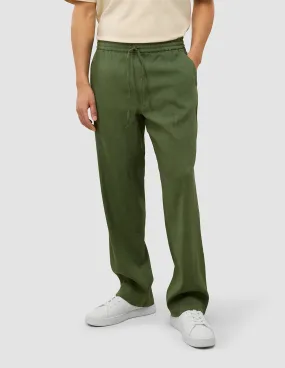 Hypoallergenic fabric Seasonal Wear Refined Linen Pants Clover Green