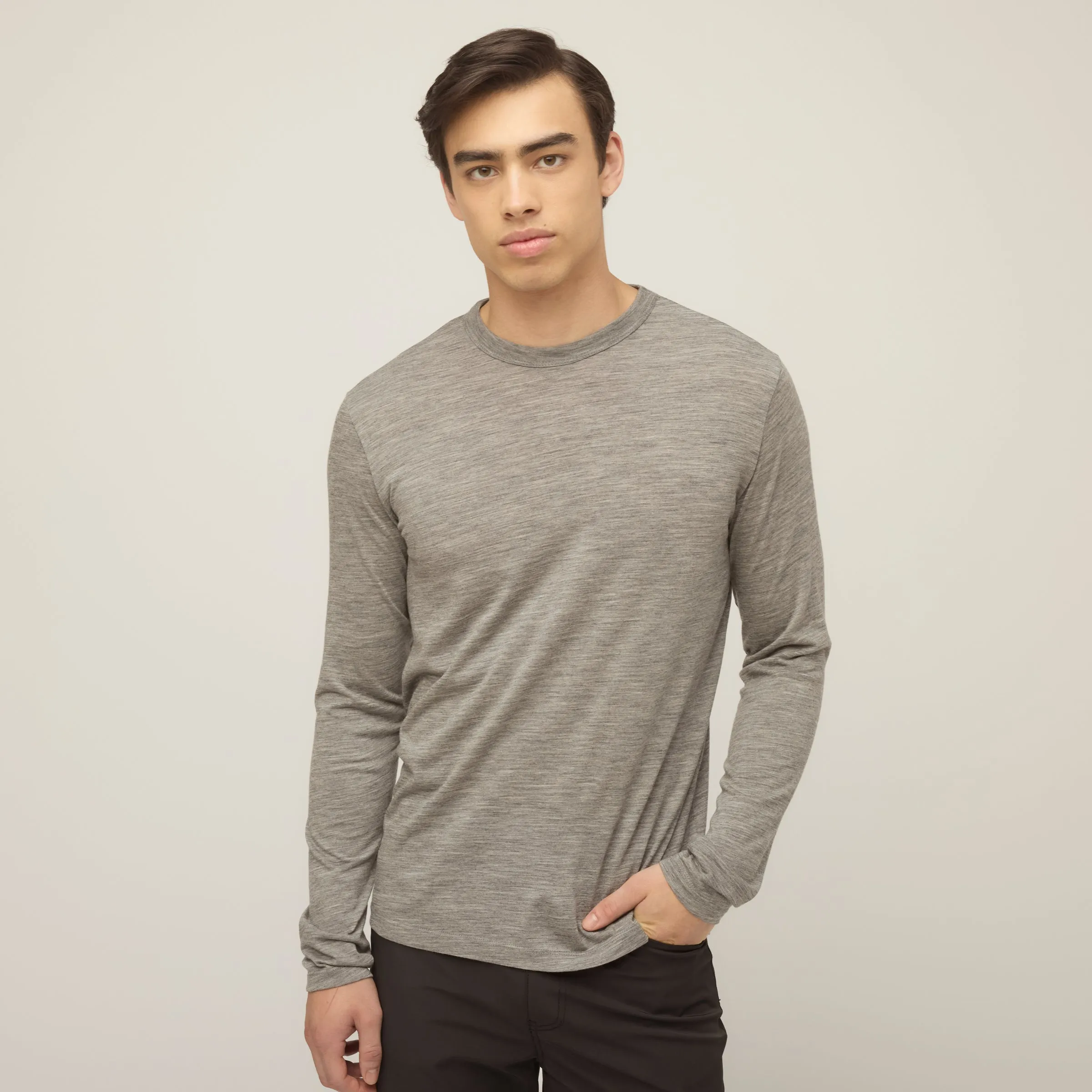 Merino Long Sleeve Shirt AbrasionResistant Sporty Style