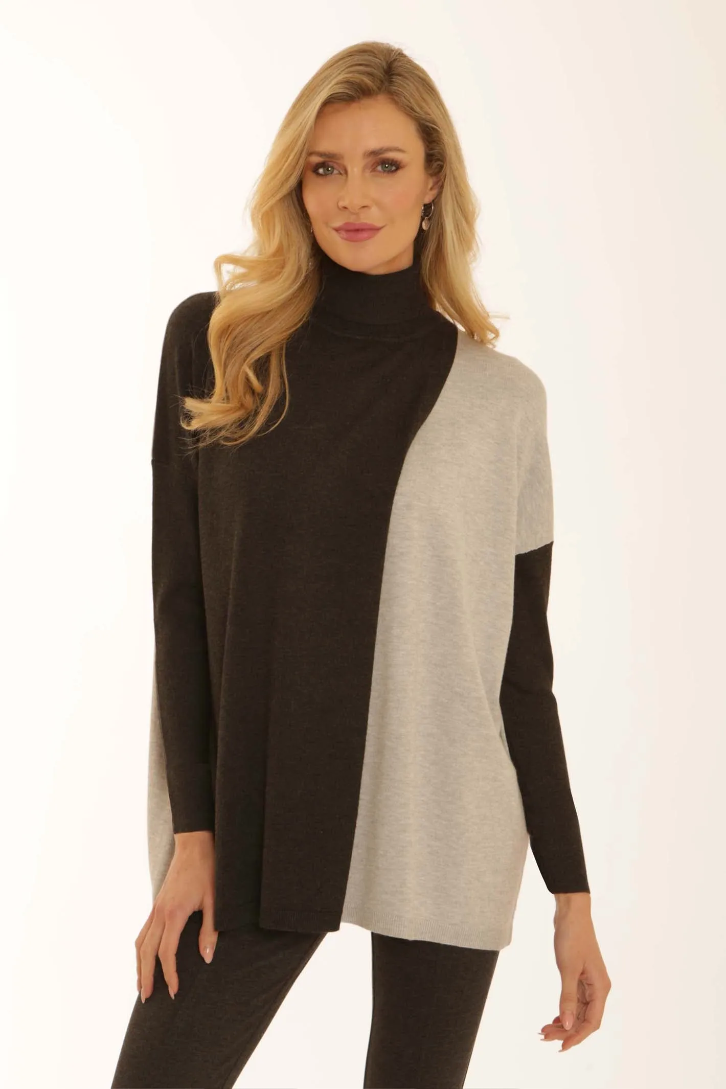 Metallic Fiber Blend Pomodoro Clothing Tone Poncho 12563