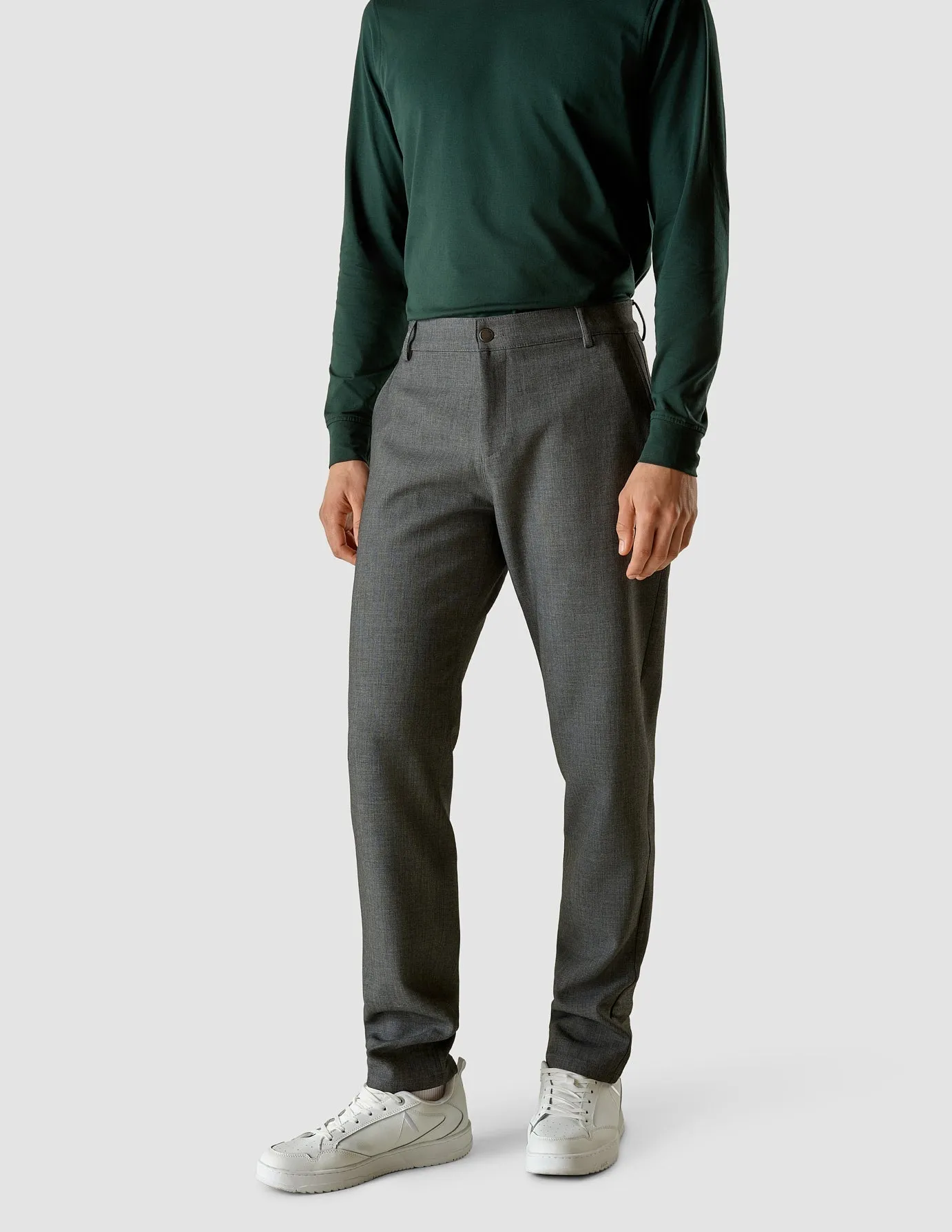 Flared bottom SeamlessPockets Heavy Edition Pants Regular Dark Grey Melange