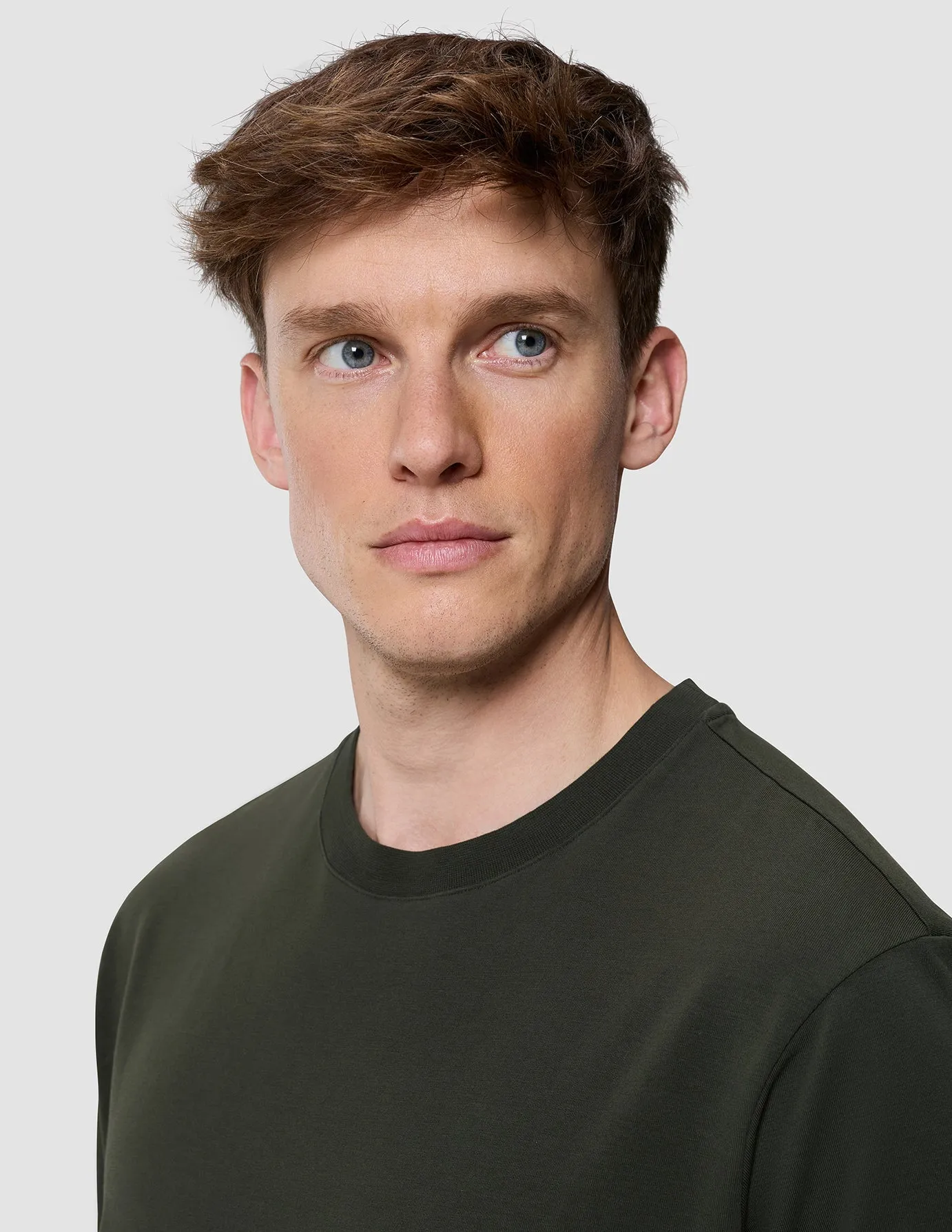 Supima T-shirt Box Fit Green Night Stretch Material