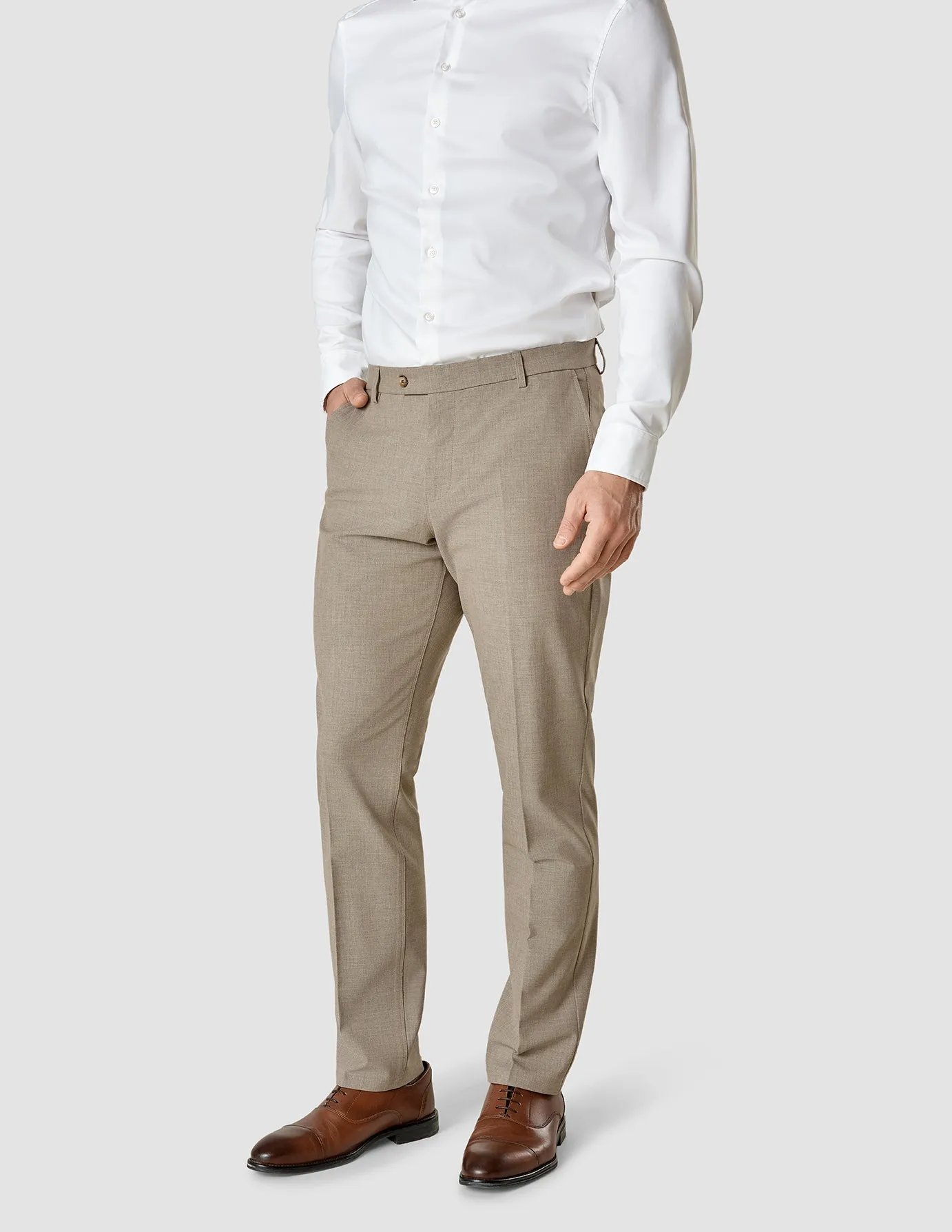Core Fit Design Everyday Flex Essential Suit Pants Regular Beige Melange