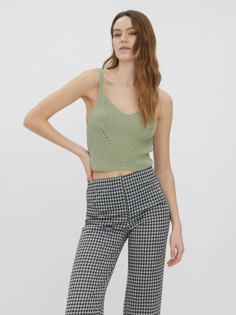 New Henja Sleeveless Knit Top Wrinkle Resistant Weave