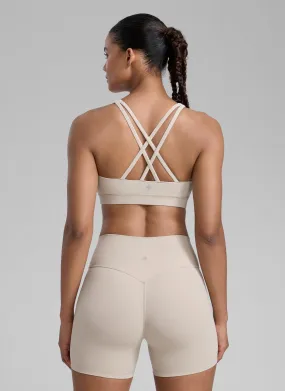Nakedfeel Cross Back Bra (4 Straps) Gray sports outfit
