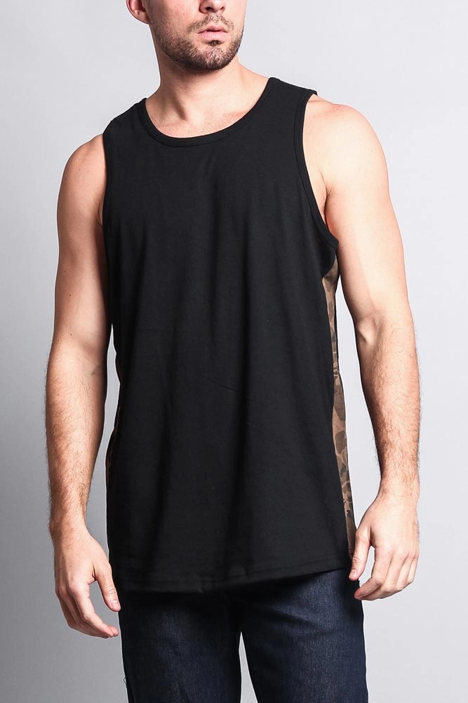 Men's Tank Top with Accent Band Moisture Management Fabric ReflectiveTrimDetails