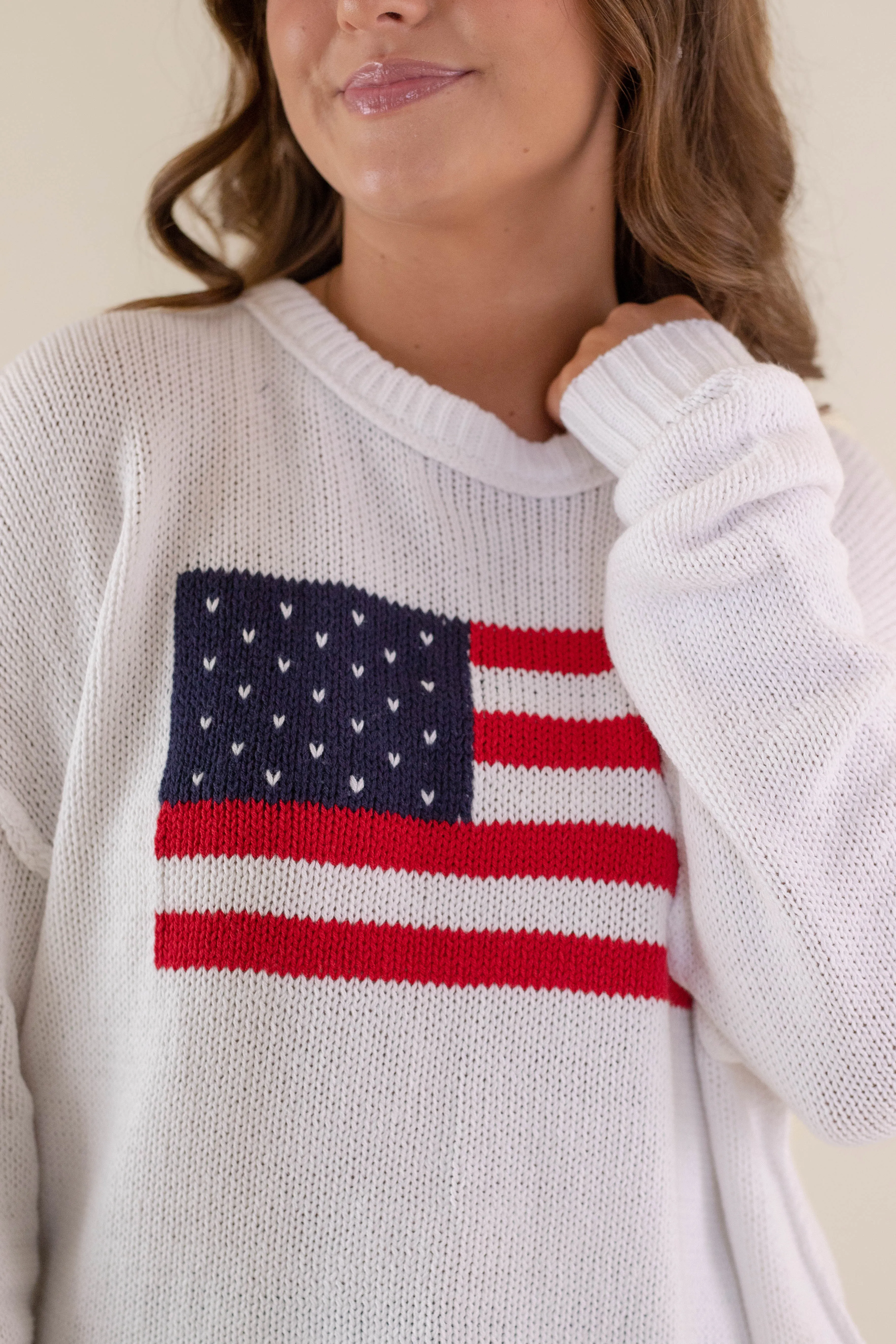 RESTOCK: All American Sweater-White Cold Day Outfit Elegant Knit