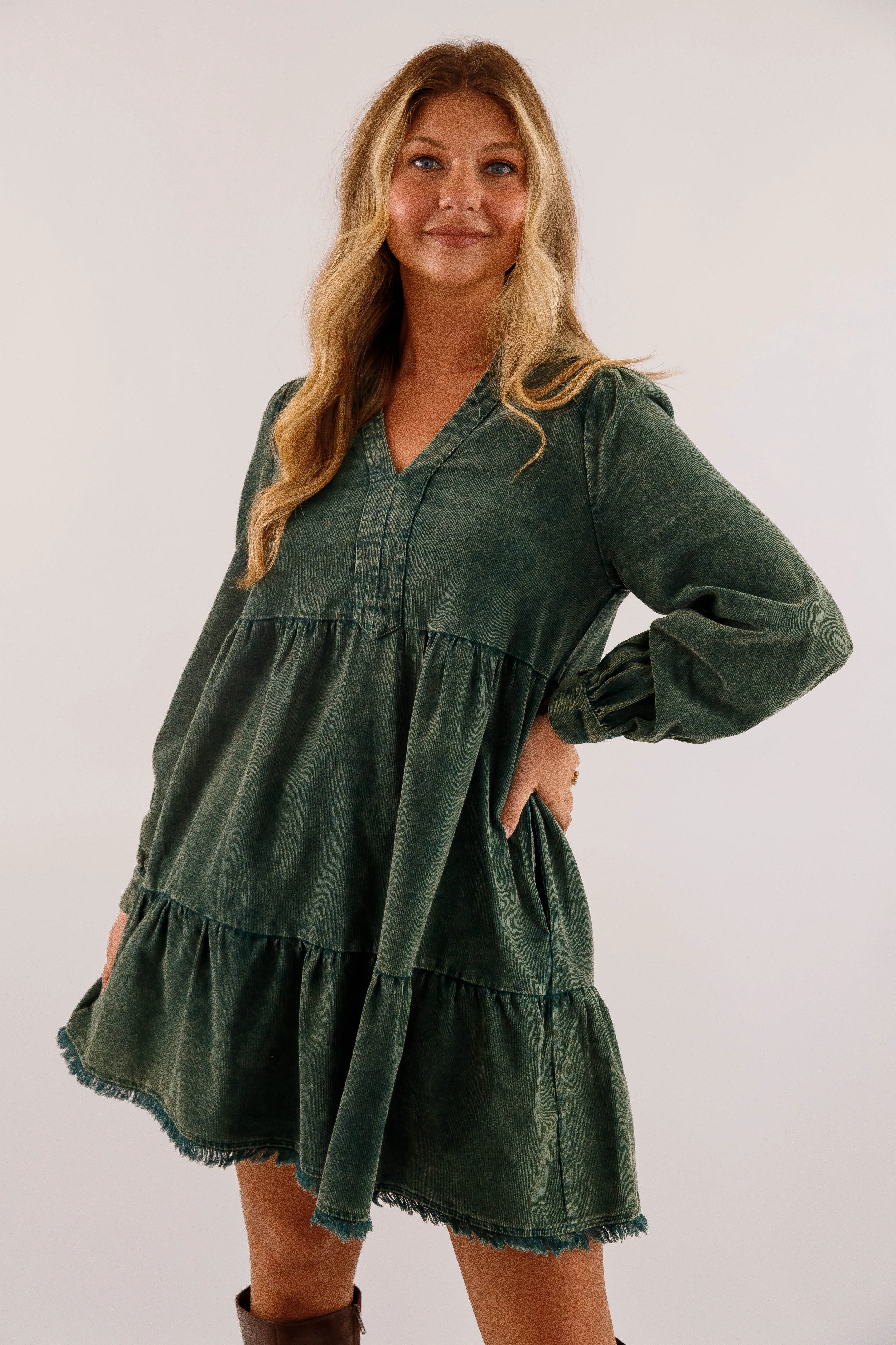 RESTOCK: Hope of It All Dress-Green Sophisticated Style Urban Fit