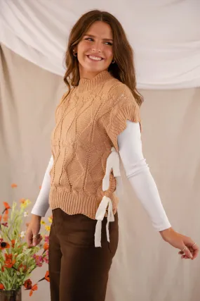 RESTOCK: Please and Thank You Sweater Vest-Mocha Comfort Knitwear Relaxed Wear