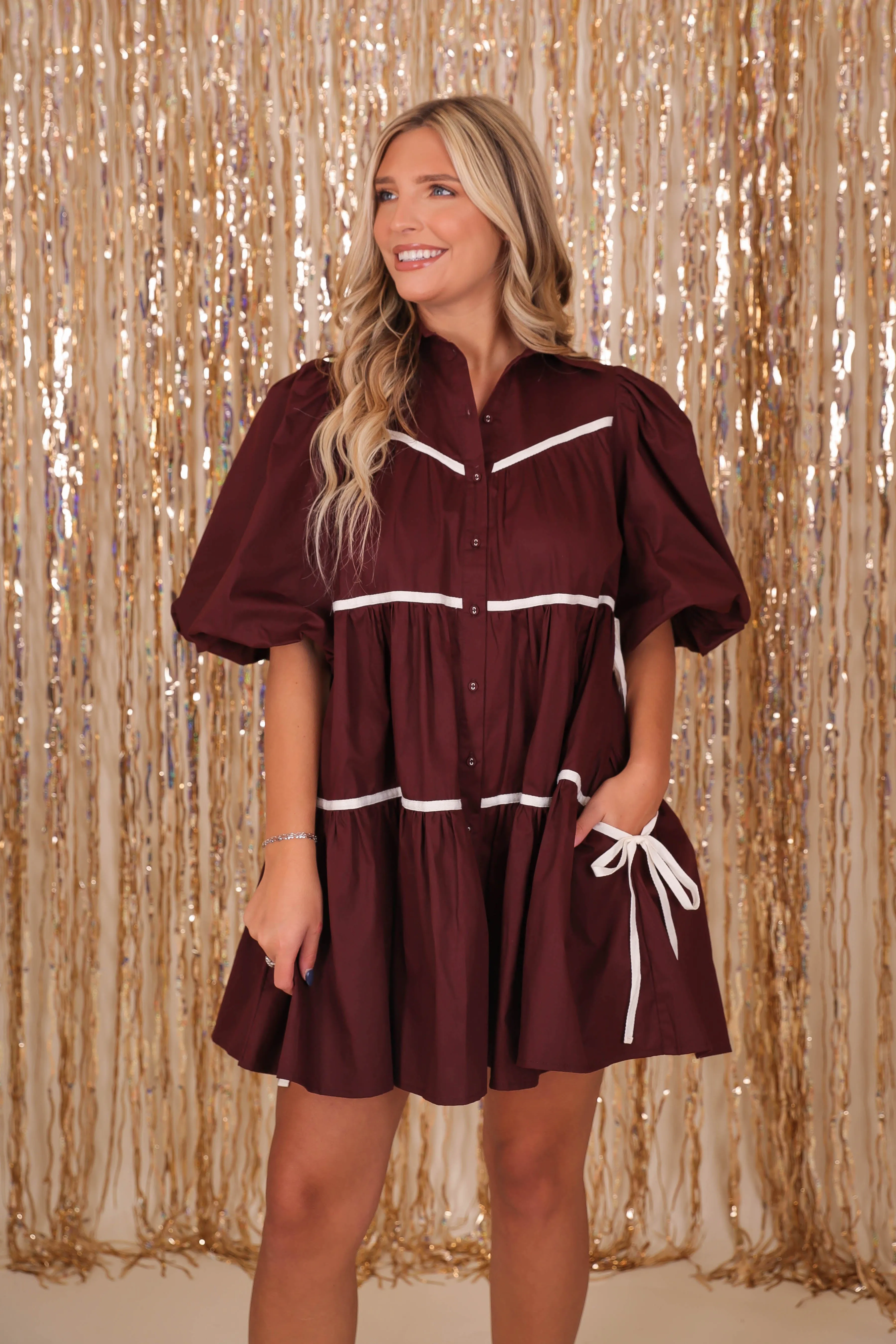 Urban Minimalism Feminine off-the-shoulder gown RESTOCK: When You Have It All Dress-Brown