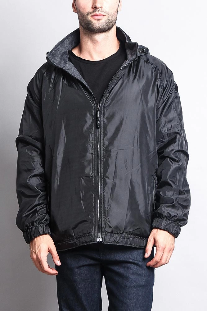 Reversible Windbreaker Hooded Jacket Casual Work Look