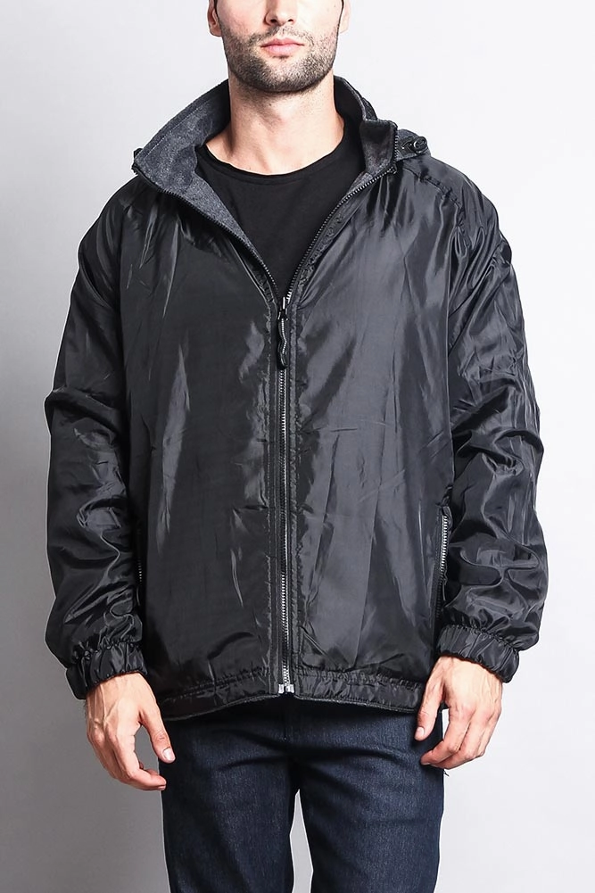 Airy Cloth Vegan Safe Reversible Windbreaker Hooded Jacket