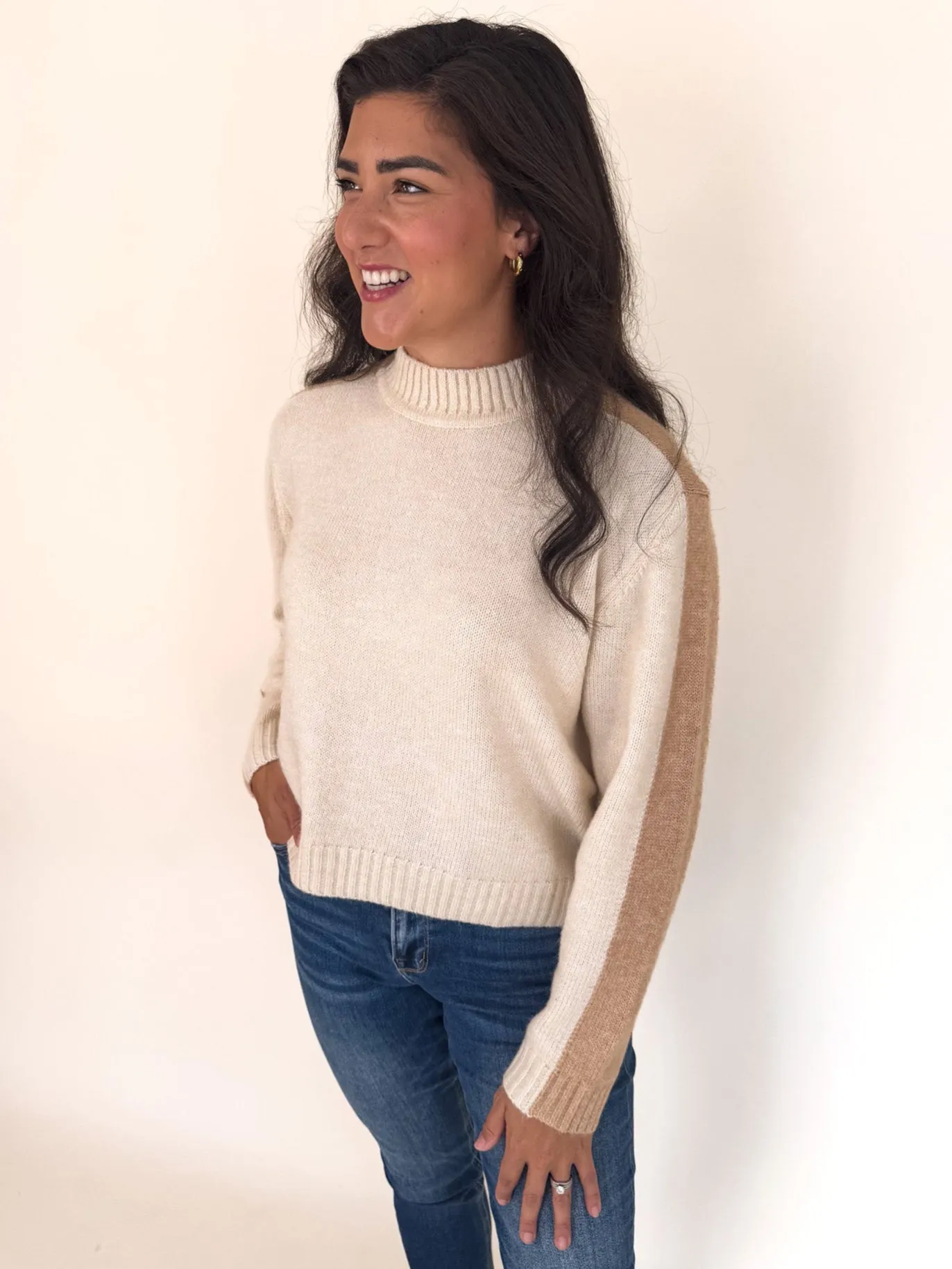 Knitwear Look Harper Two Tone Sweater