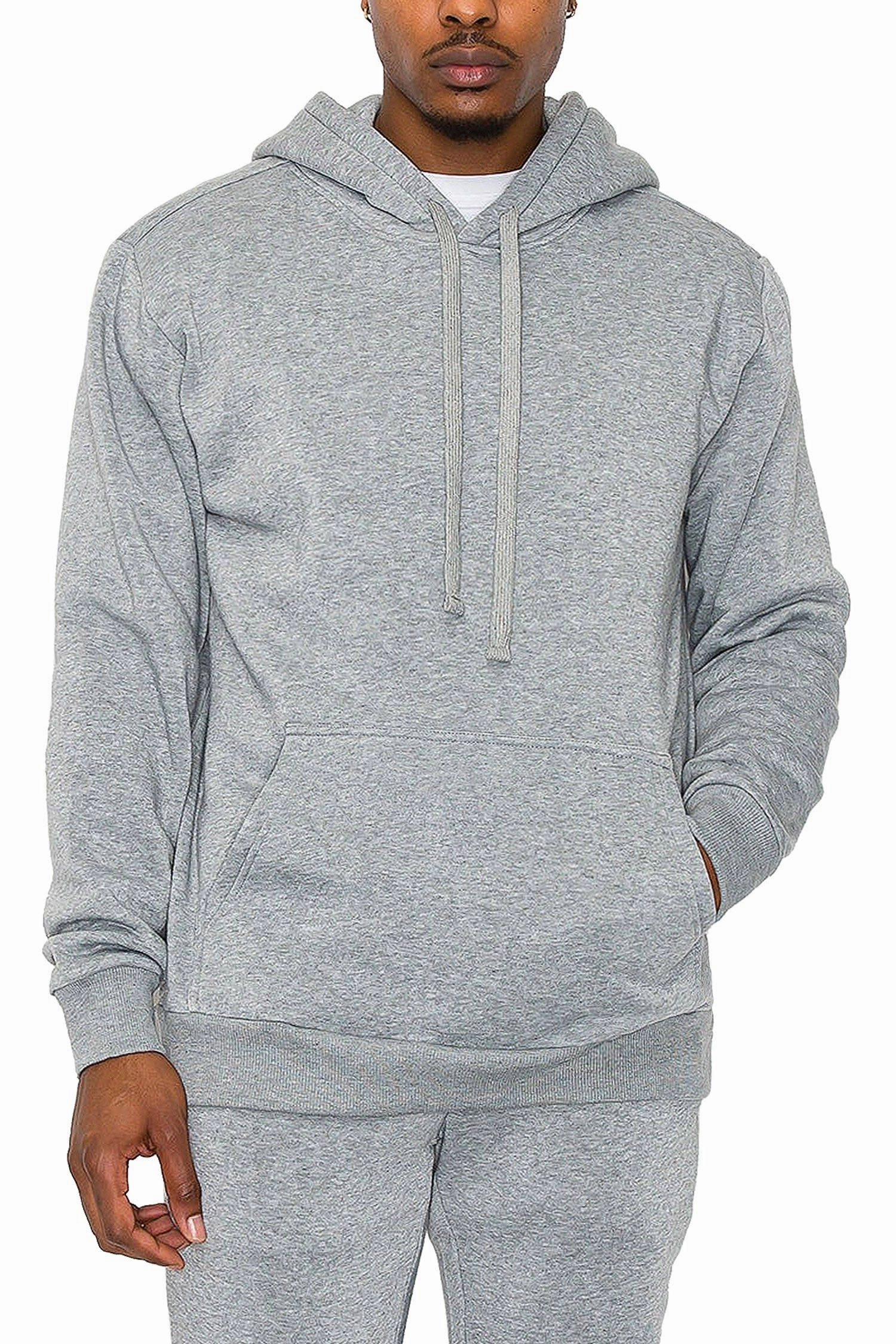 Detachable Lining Rugged Style Men's Essential Fleece Pullover Hoodie