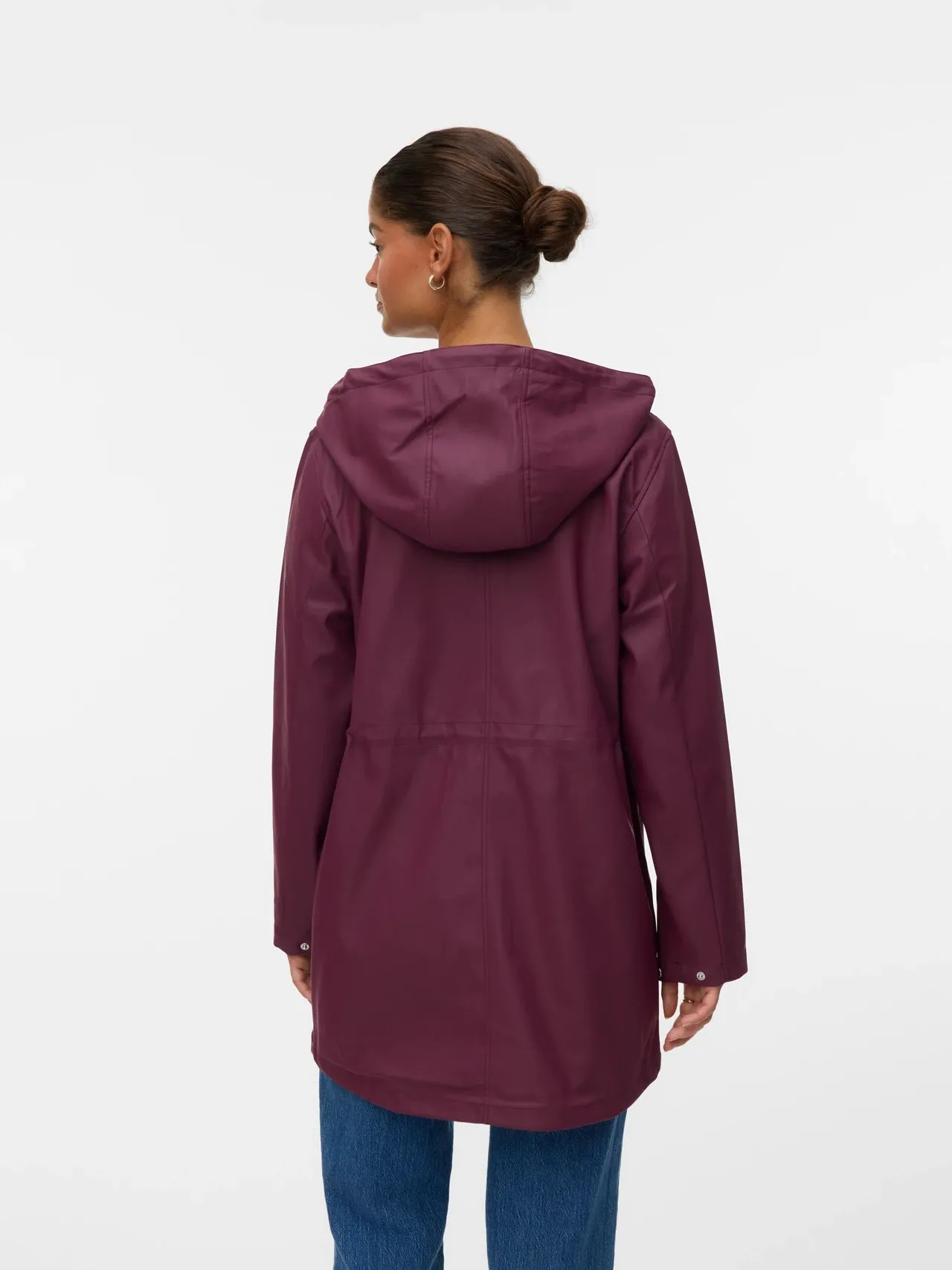 Anti Slip Interior Rain Jacket - Wine