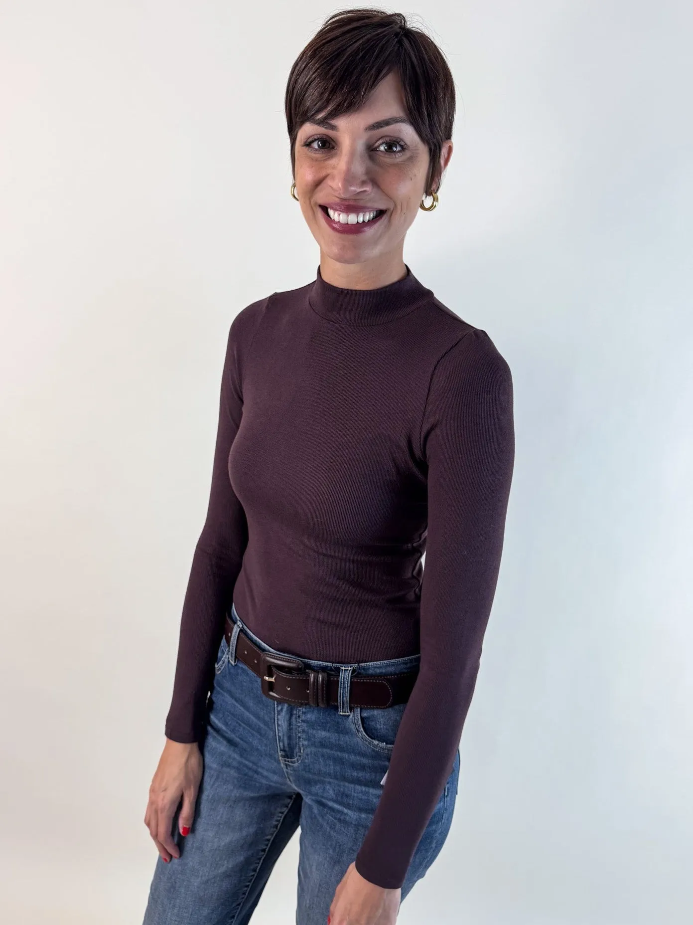 Ronan Mock Neck Long Sleeve Top Washable Comfort Seeker