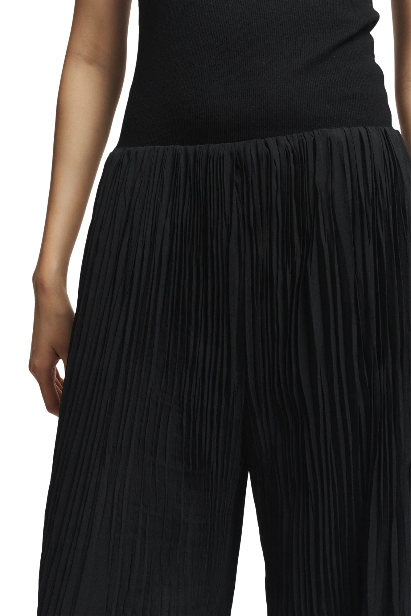 Saint Art Hendrix Pleated Pant in Black Light Stretch