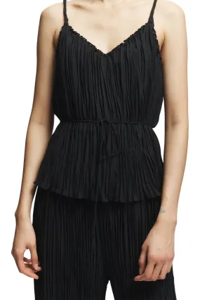Saint Art Murphy Pleated Tank Top in Black Fashion Staple