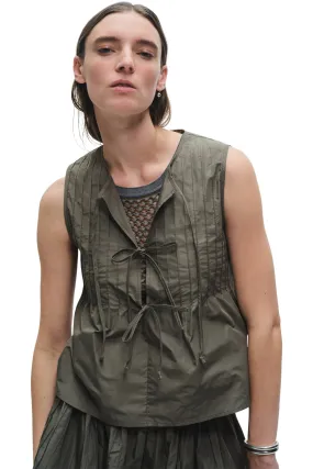 Tagless Design TaglessDesign Saint Art Nina Front Tie Top in Olive