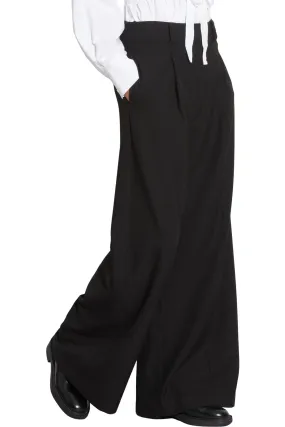 Full Comfort Layer Comfort Saint Art Tiffany Mid-Waisted Wide Leg Trouser in Black