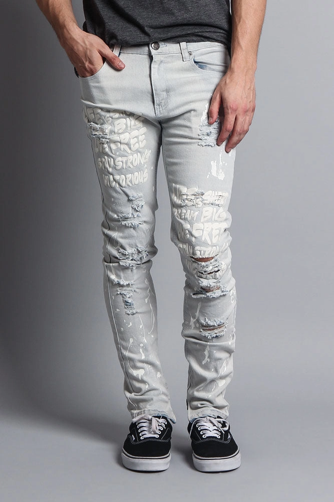 Urban Flex Scribbled Bleach Washed Jeans