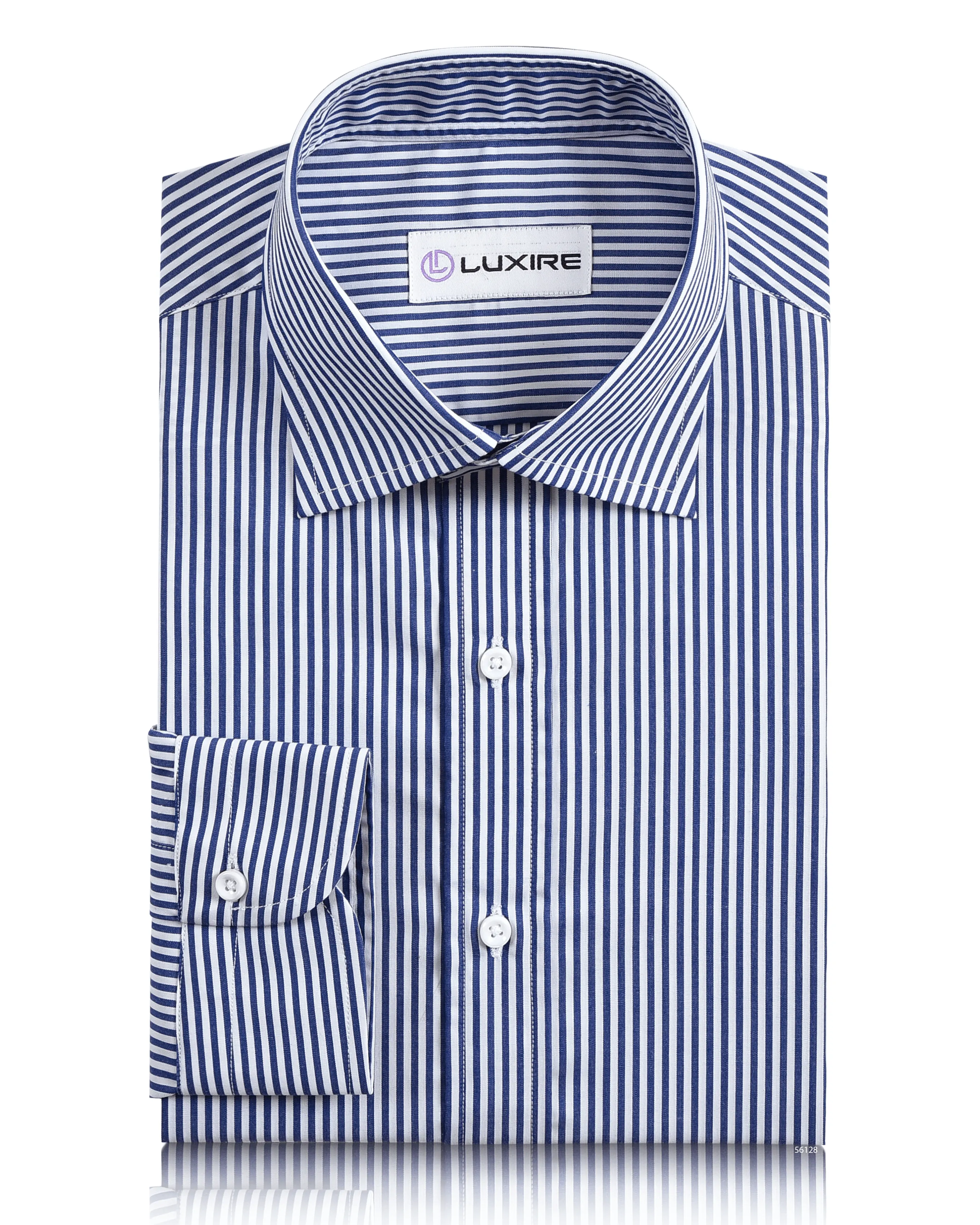 Dark Blue Awning Stripes Shirt Subtle pattern