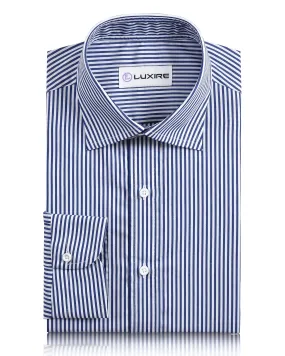 Dark Blue Awning Stripes Shirt Subtle pattern