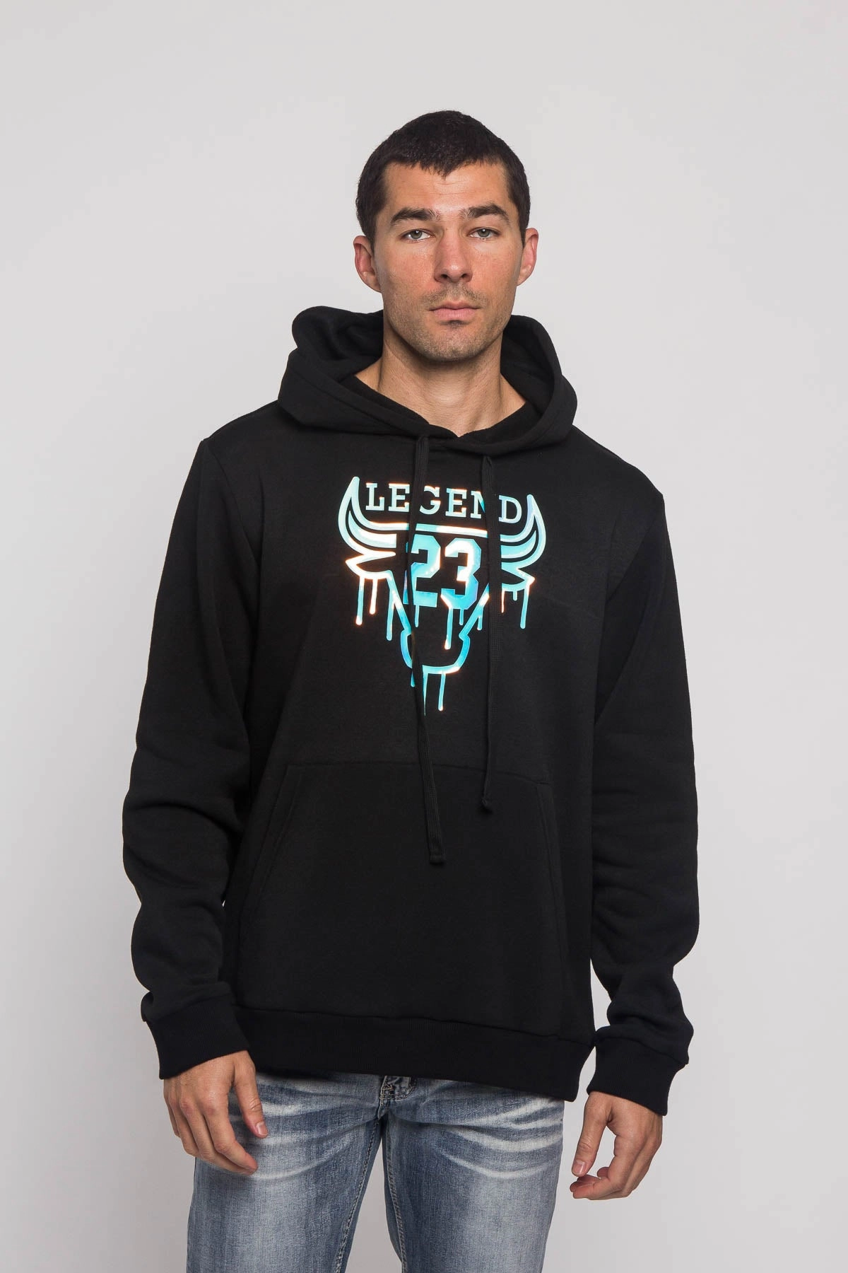 Iridescent Bull Hoodie Quick drying material