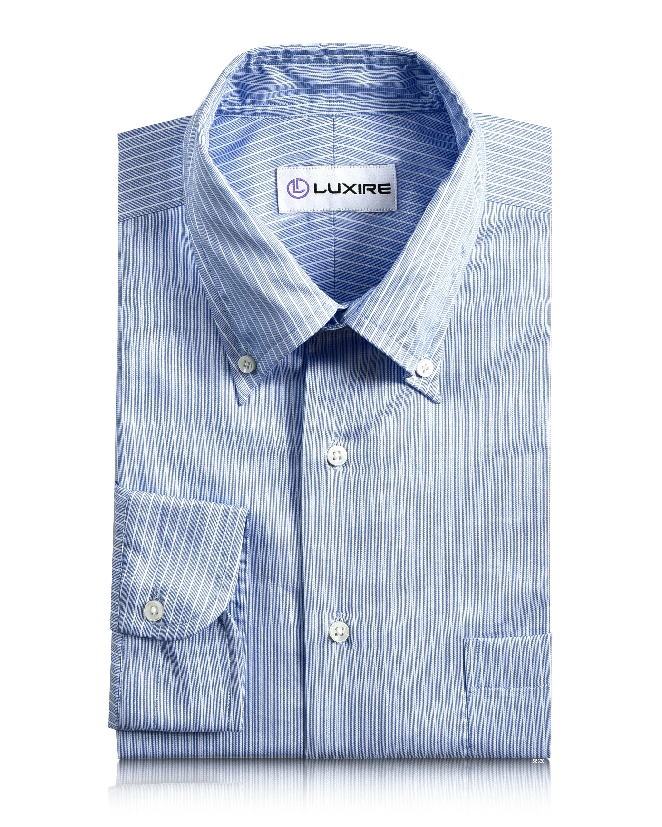 Weekend Casual Comfy Design Blue White Striped Business Shirt