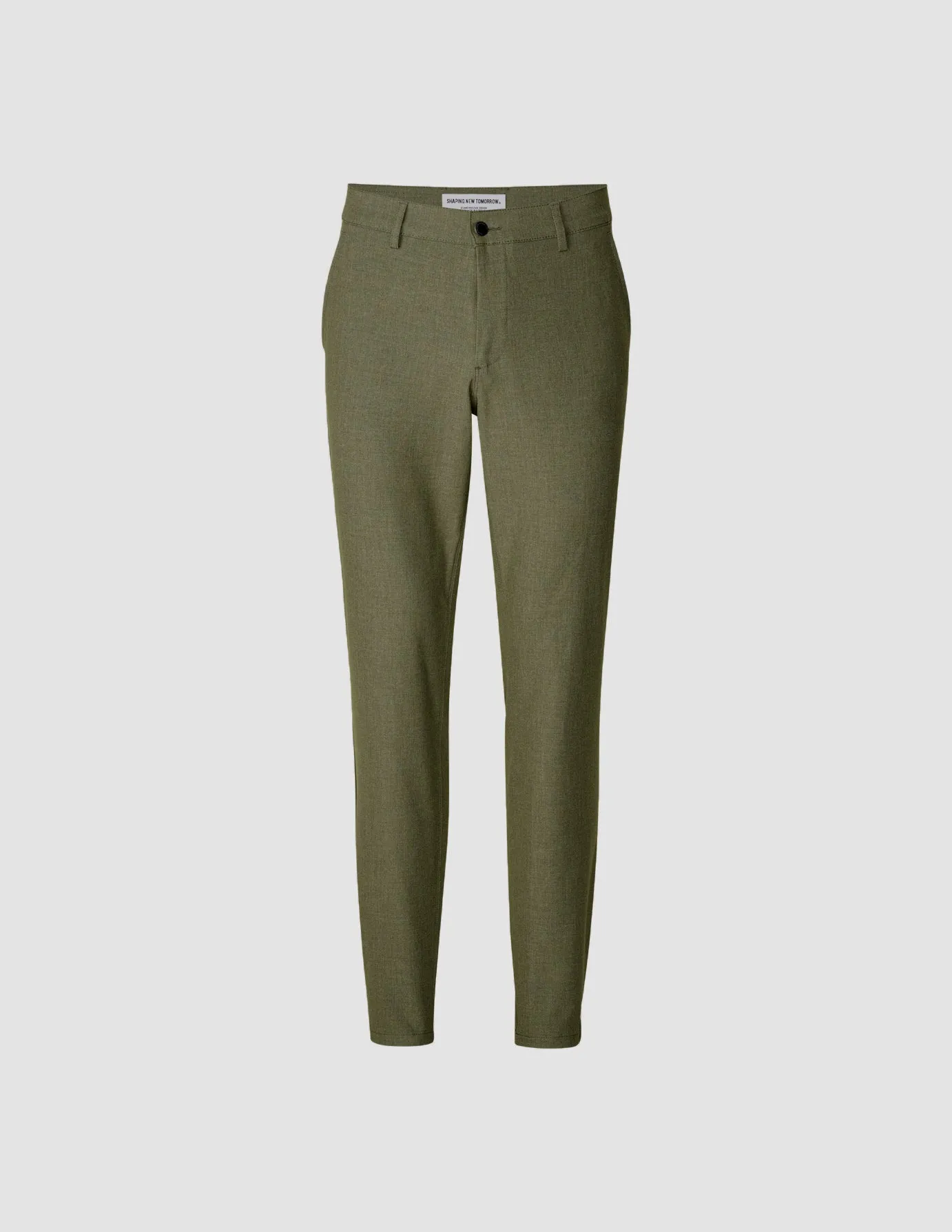 Essential Pants Regular Remote Green Melange Fitted waist