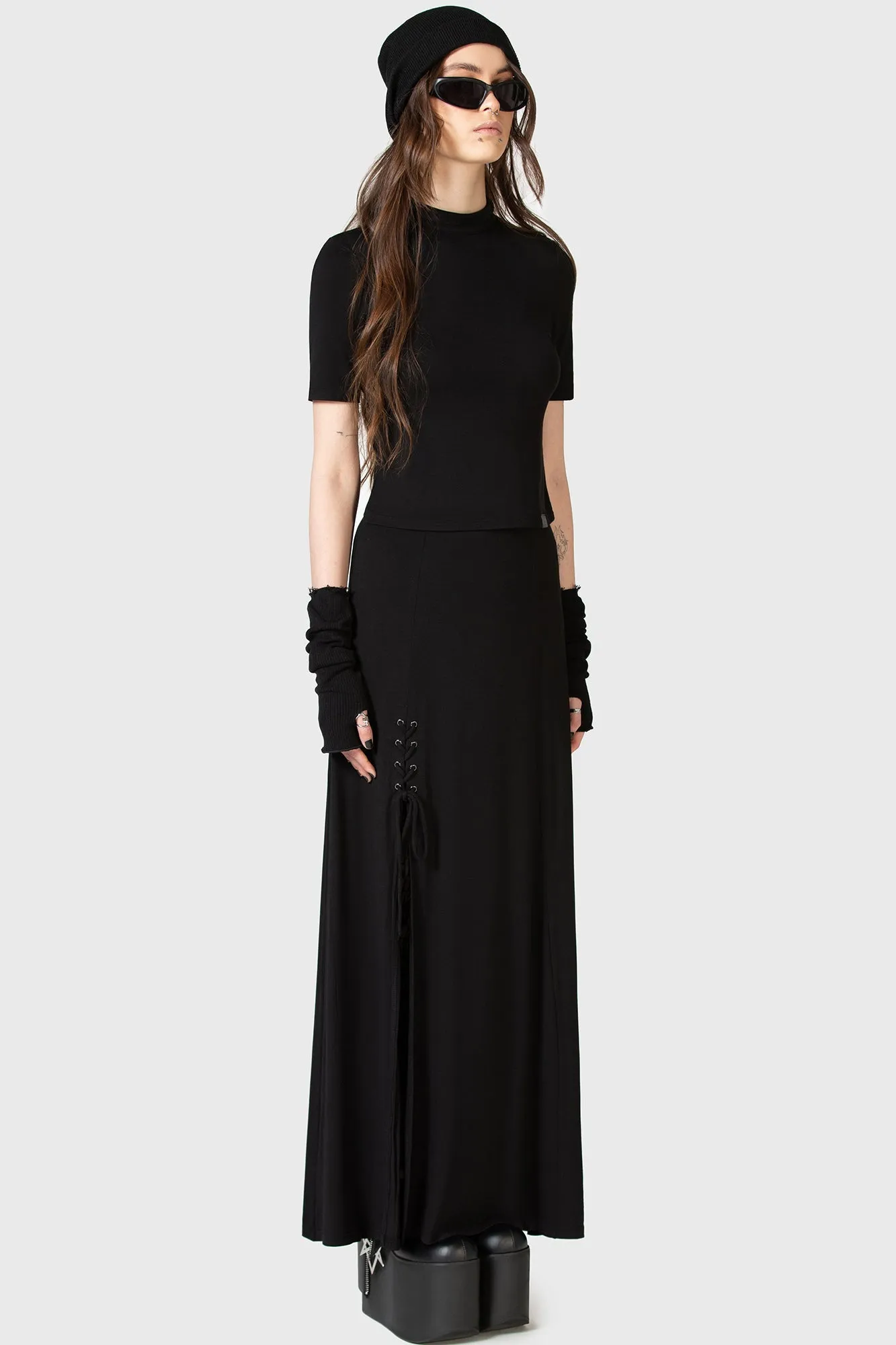 Simple Fashion Secretly Weep Maxi Skirt