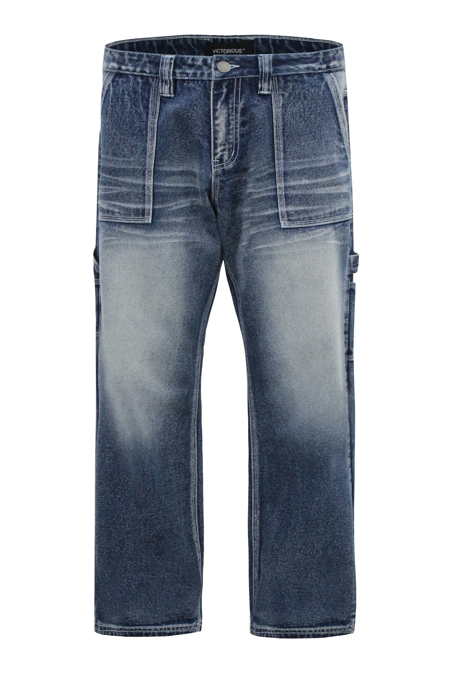 Breathable Design Men's Baggy Fit Carpenter Denim Jeans