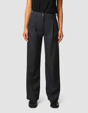 Quick Access Pockets Bold Waistband Serene Pants Wide Black Night Pinstripe