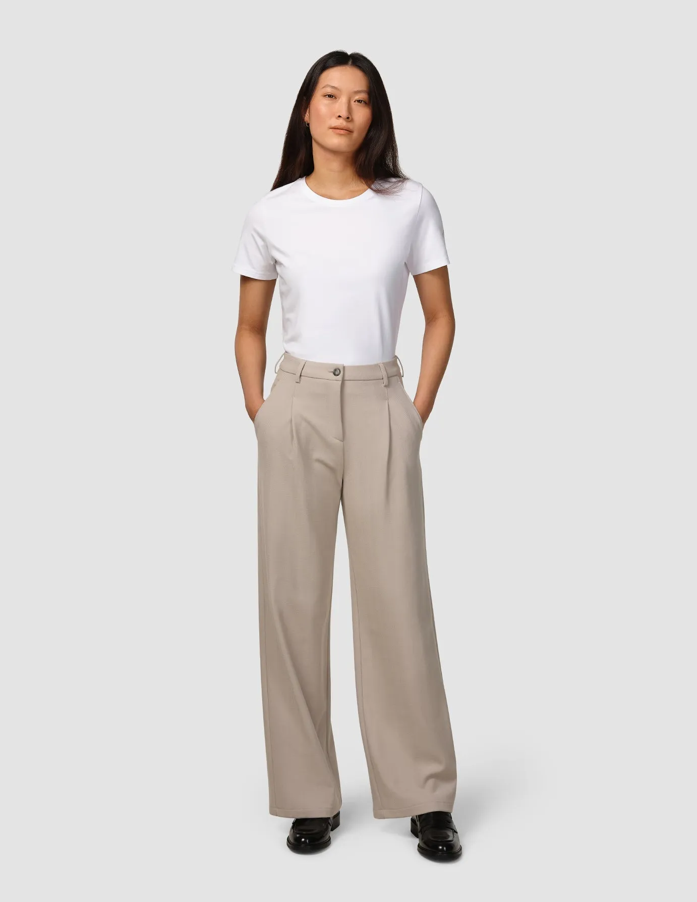 Smooth Finish Serene Pants Wide Greige