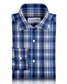 Shades Of Blue Madras Checks Shirt hypoallergenic