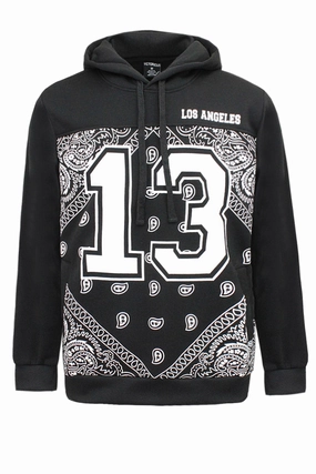 Men's Essential #13 Los Angeles Paisley Bandana Hoodie All Season Performance Weave