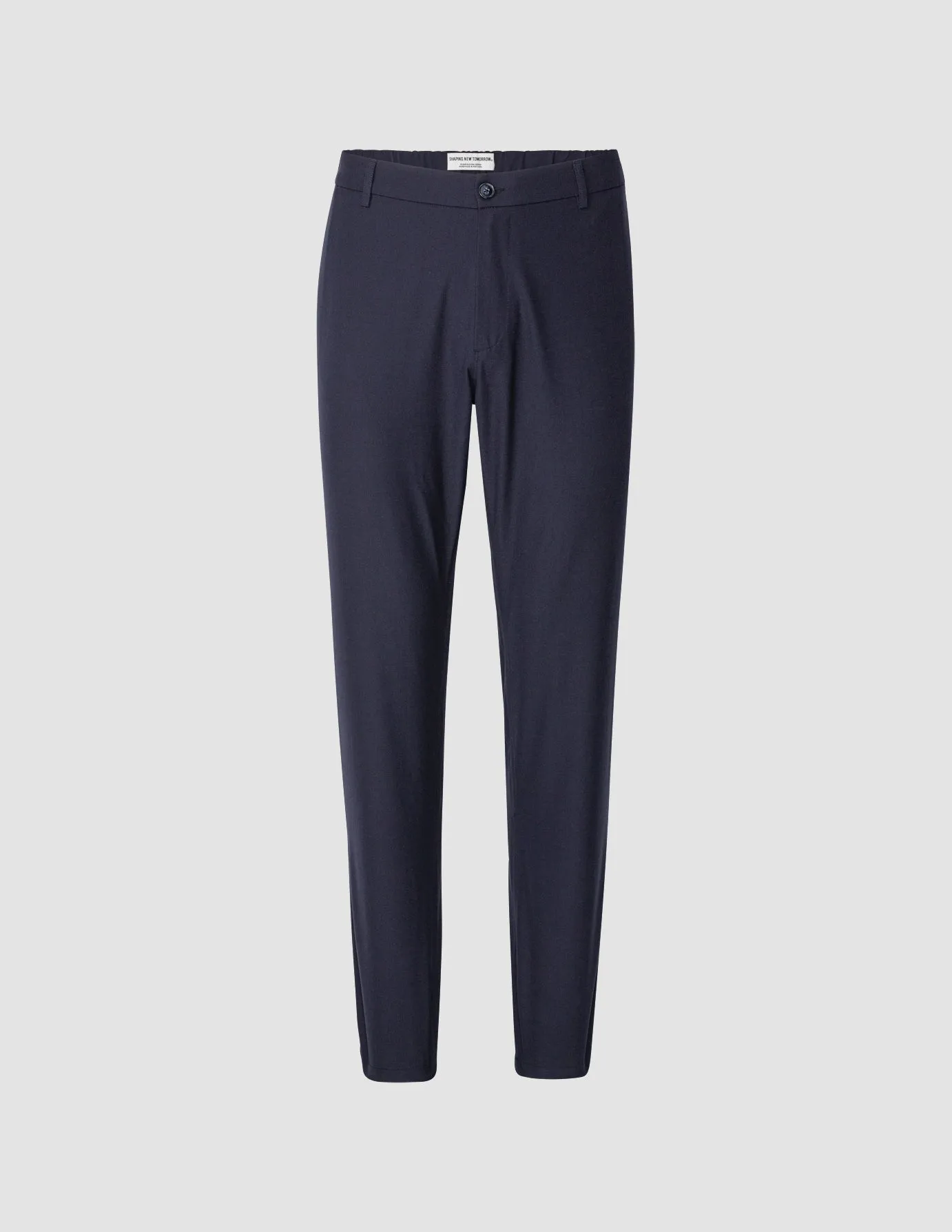 Linen Pants Relaxed Fit Navy Body Aligned Slim Stretch