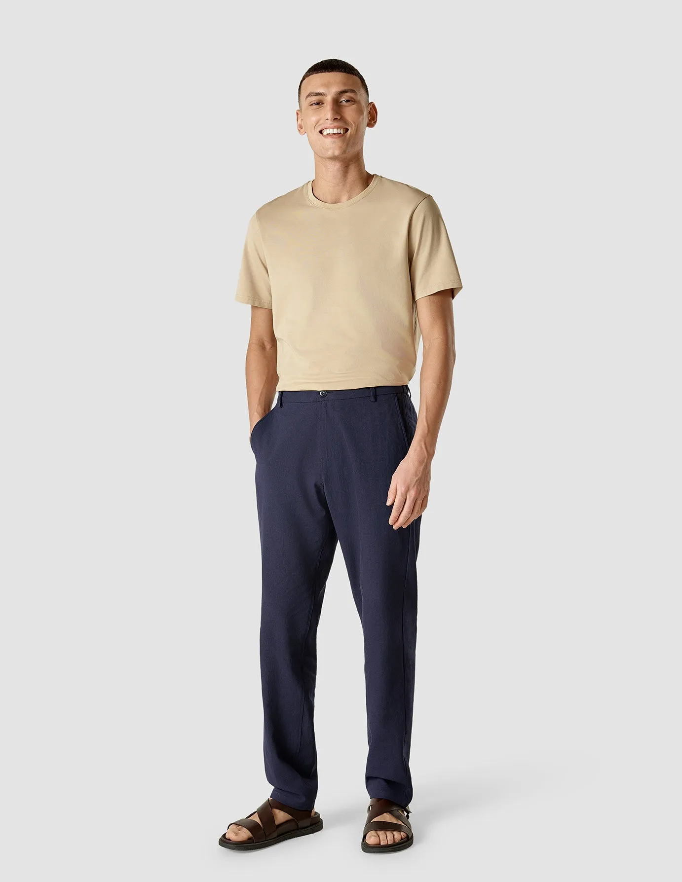 Linen Pants Relaxed Fit Navy Urban appeal Carbon Infused Fabric