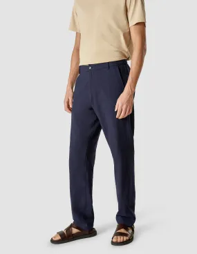 Linen Pants Relaxed Fit Navy Soft Material